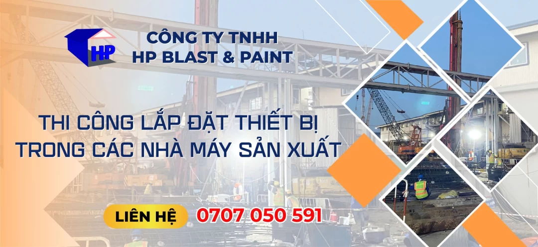 HP Technic blast paint thi cong lap dat thiet bi xuong